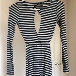 long fitted striped dress